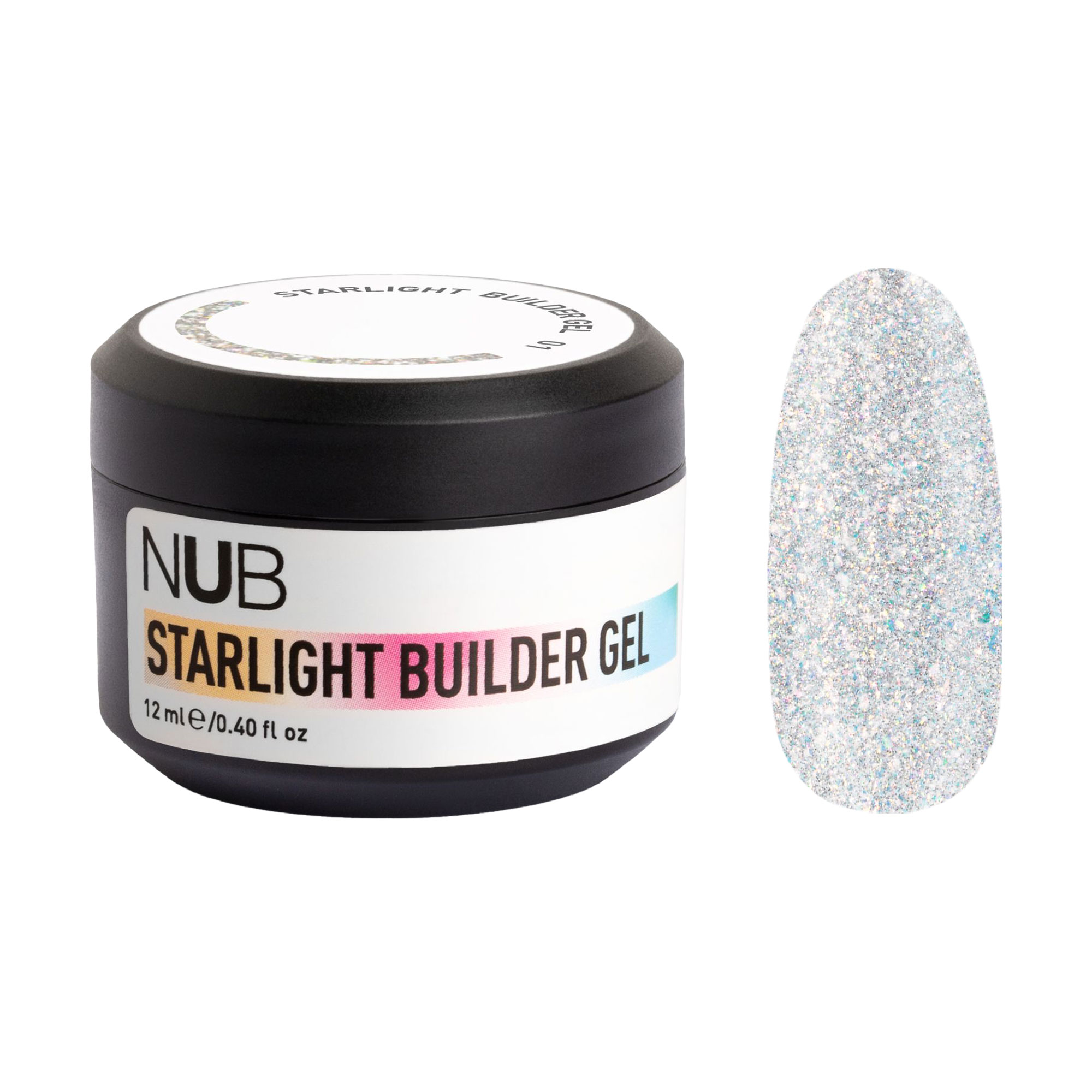 Моделювальний гель для нігтів NUB Starlight Builder Gel зі світловідбивальним ефектом, 01, 12 мл